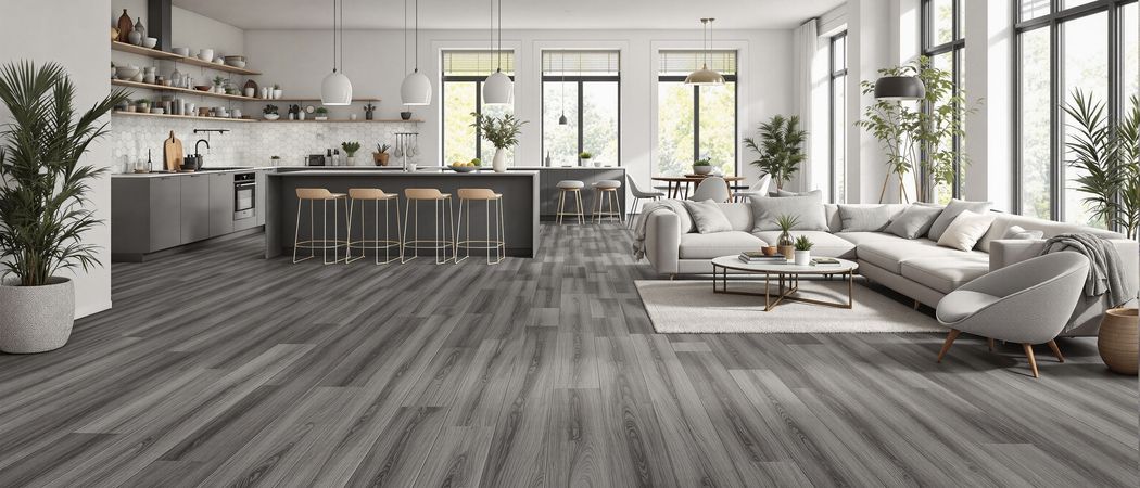 Inspirace tmave seda vinylova podlaha